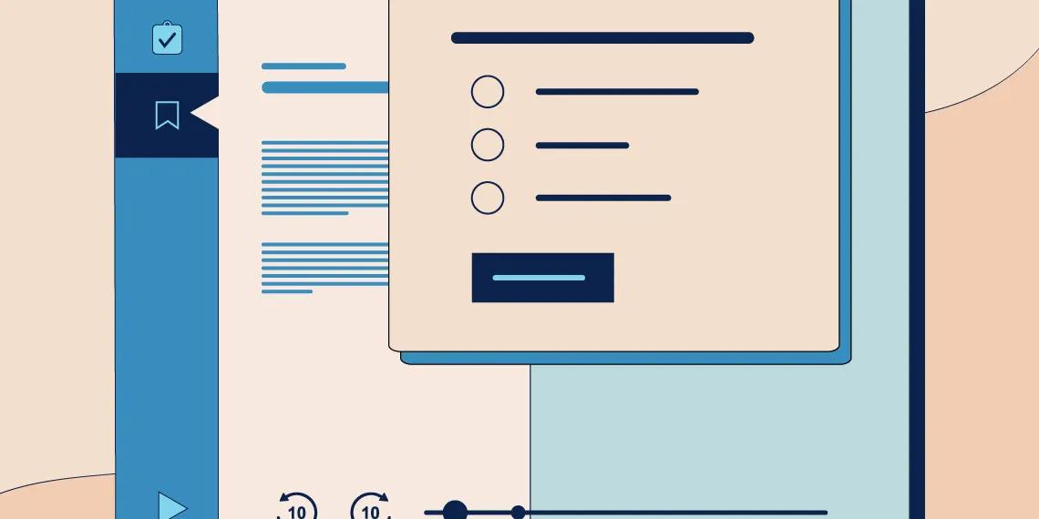 Illustration of PlayPosits interactive video interface