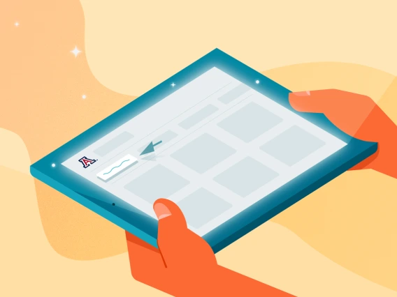 illustration of a person holding a digital tablet