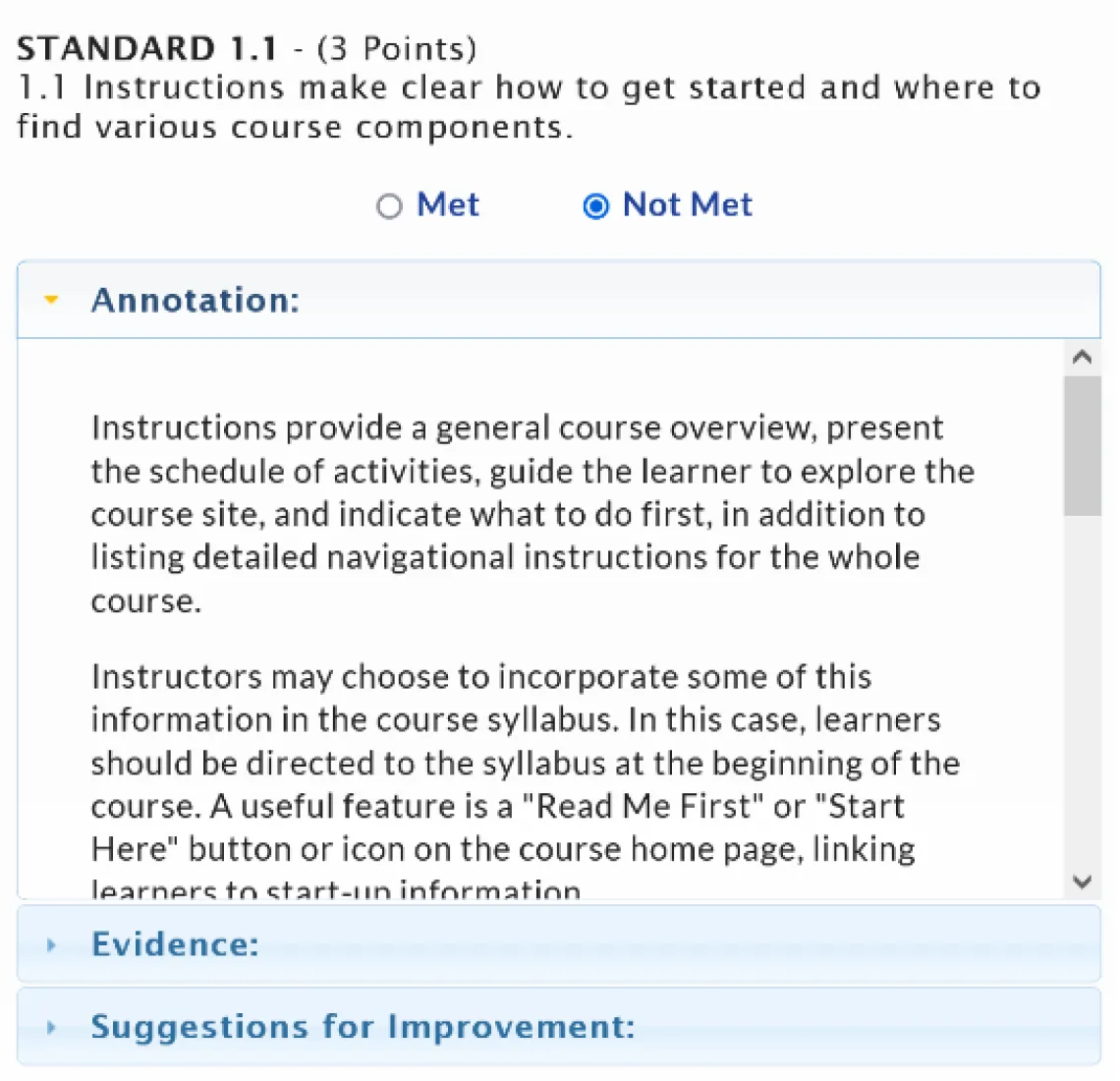 MyCR Self-Review tool with annotations, evidence, and suggestions sections.