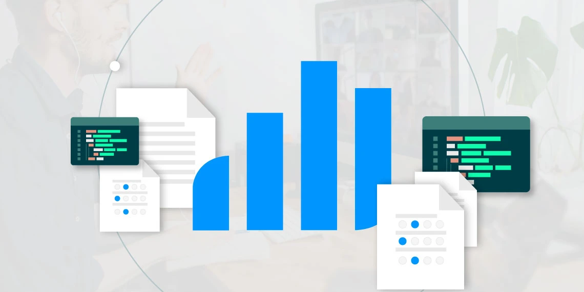 A digital graphic of charts