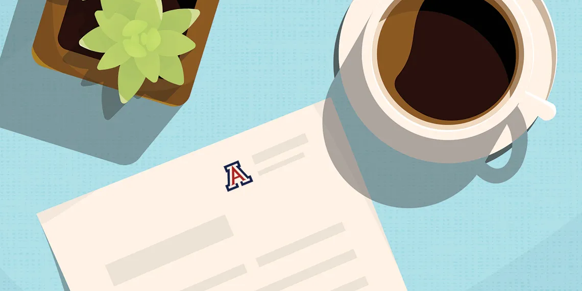 Abstract illustration of a UArizona WAC Summer Coffee Chat