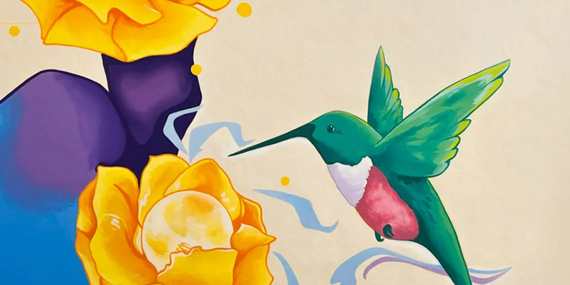 Section of the Mural at UCATT’s Innovation Studio by Katherine Joyce